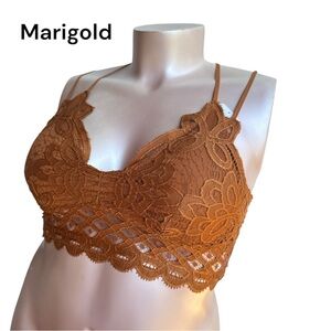 Anemone Lace Bralette strappy adjustable navy burgundy copper black fit: XL/XXL